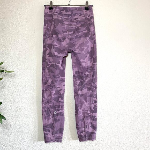 Lululemon Time To Sweat Crop Leggings 23" Icognito Camo Pink Taupe Multi - Picture 5 of 11